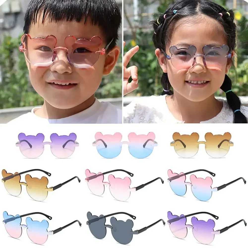 1 piece of childrens sunglasses bear shaped childrens glasses frameless UV375 childrens glasses anti glare for girls and boys sunglasses W250109
