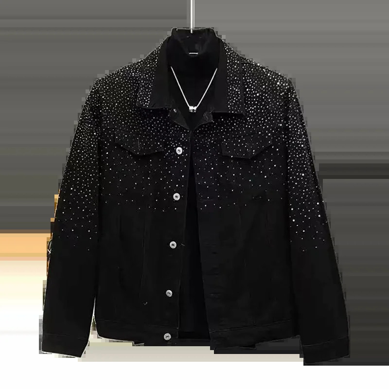 Mens Clothing Spring and Autumn high quality Stars Drilling Jacket Fashion All-match Handsome Loose Casual Jacket 250108