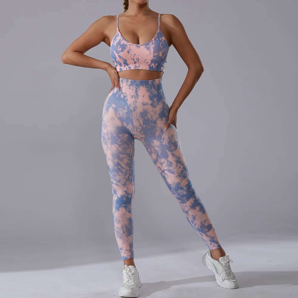 3D Printing Sportswear Women's Gym 2Pc Set Seamless Sports Camisole Bra Workout Leggings Top Yoga Clothes Femme Summer Clothing
