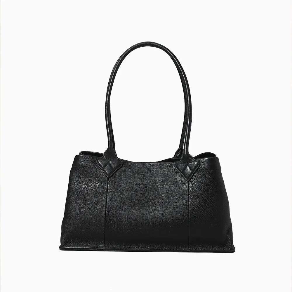 Motingsome 100% Natural Leather Bag Woman Shoulder Underarm Pillow Bags Chic French Style Lady Daily Purse Black Tote 2025 New