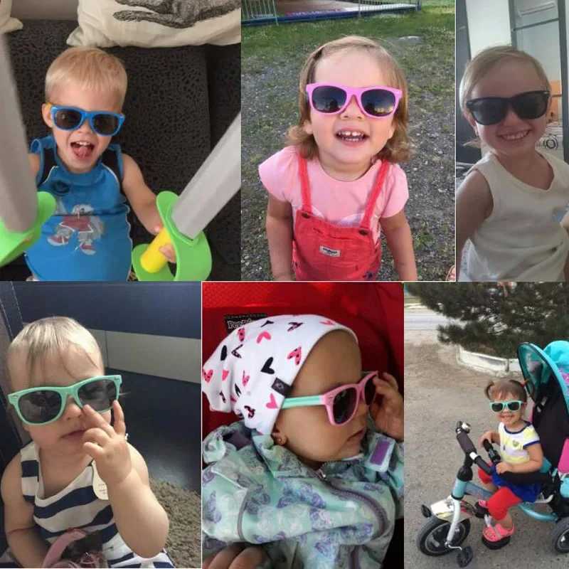 Baby silicone sunglasses with glasses box for boys and girls outdoor goggles AC lenses safety glasses and childrens gift box W250109