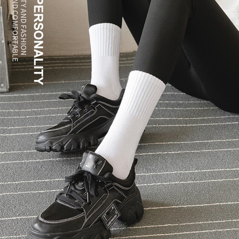 5 Pairs of Mid-calf Sports Socks for Women Soft and Comfortable Stylish and Practical Cotton Socks with Yoga Pants
