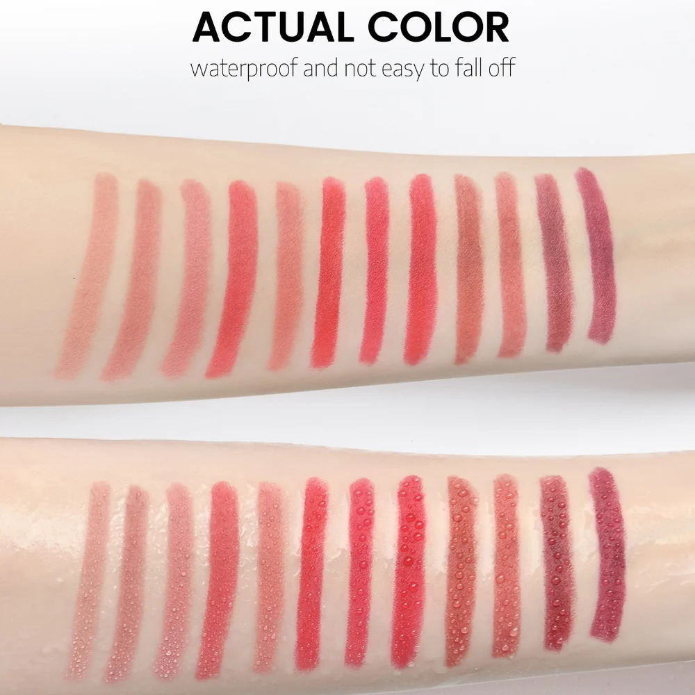 6pcs Nude Matte Lip Liner Pen Set Waterproof Non-stick Cup Natural Lipstick Pencil Long-lasting Sexy Lip Contouring Cosmetics 250108