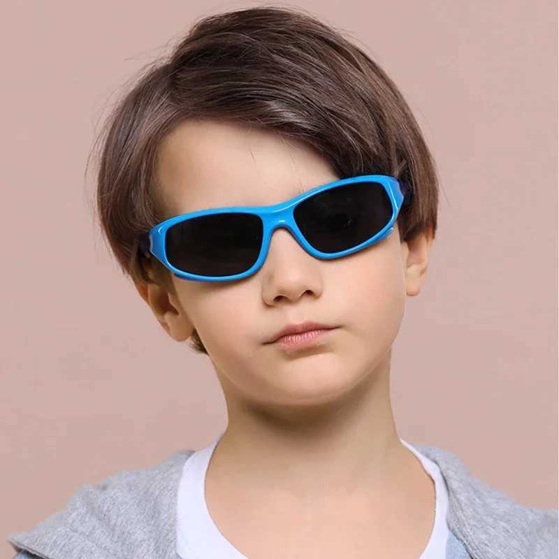 Childrens sunglasses polarized UV protection sports unbreakable flexible rubber sunshade suitable for children aged 3-12 years old W250109