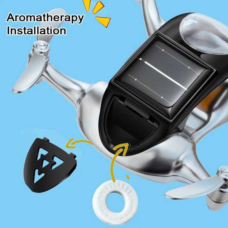 Car Air Freshener Car Aromatherapy Decoration Pilot Air perfume Solar UAV Creative Center Console Decoration with Rotating Propeller H250108
