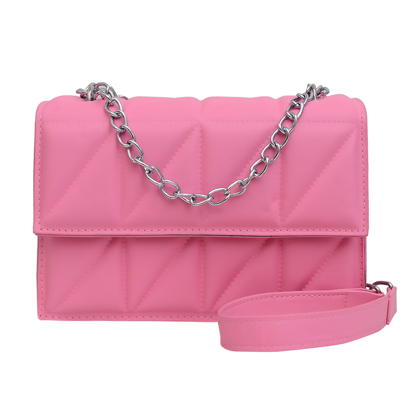 New women messenger bag fashionable underarm chain bag solid color shoulder bag