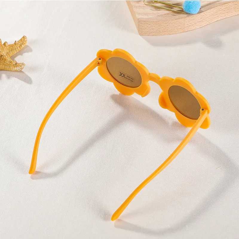 New Sunflower Childrens Sunglasses UV400 Suitable for Boys Girls and Young Children Cute Baby Sunglasses Round Cute Childrens Outdoor Glasses W250109
