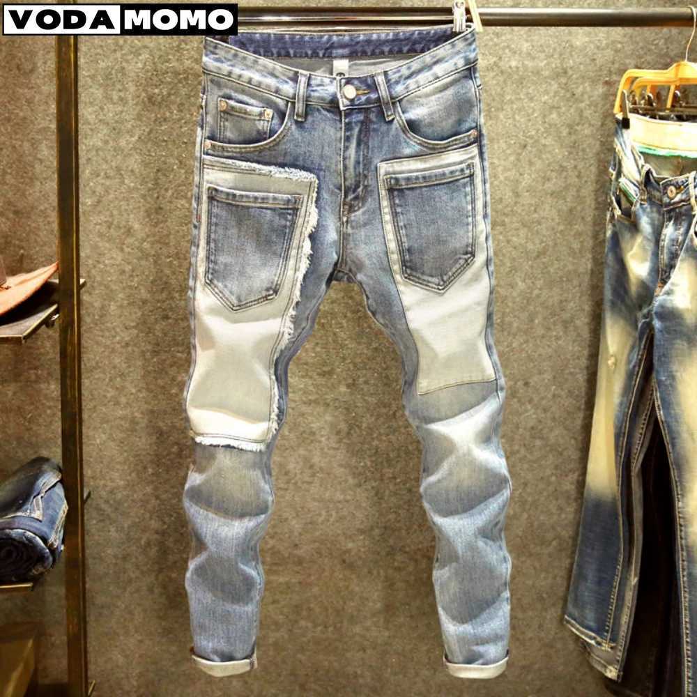 High Quality Jeans mens jeans straight hole jeans Y2K street pants mens Y2K pants T250109
