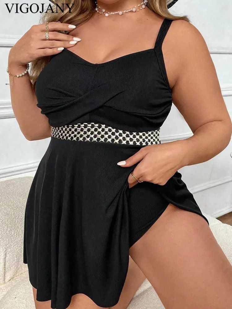 VigoJany 2025 Print Strapped Plus Size Swimwear Women Cross Push Up Large One Piece Swimsuit ss Summer Chubby Bathing SuitXJ240108