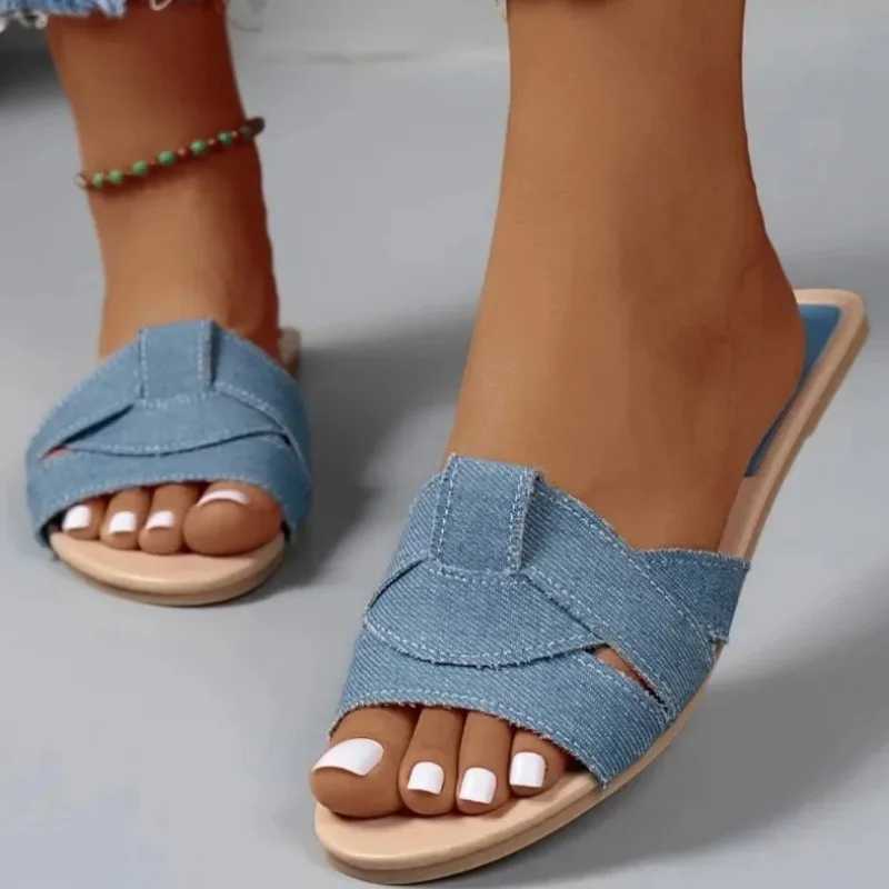 New Arrival New fashion slider womens sexy flat shoes casual womens beach slider elegant fish mouth slider women T250108