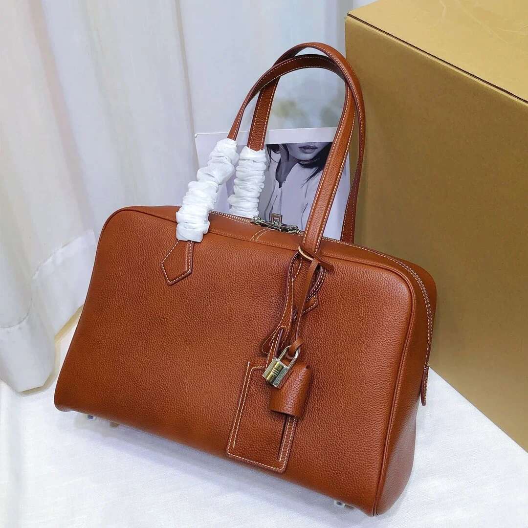Genuine Handbag Top Layer Leather Fashion Tote Bag Advanced Feeg High-Capacity New Pattern Fubao Saddle