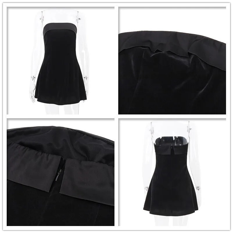 Avrilyaan Velvet Strapless Backless Sexy Dress Women Robes Elegant Evening Party Bodycon Summer Mini Vestidos 250109