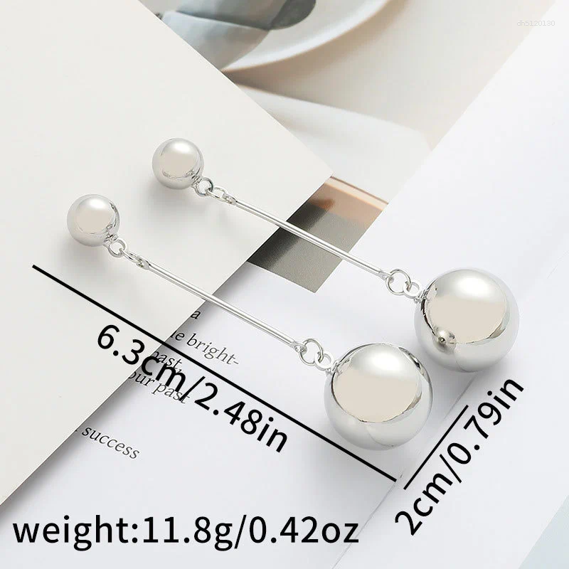 Dangle Earrings Fashion Gold Color Metal Round Ball For Women Personality Geometric Big Long Tassel Earring Party Wedding Jewelry