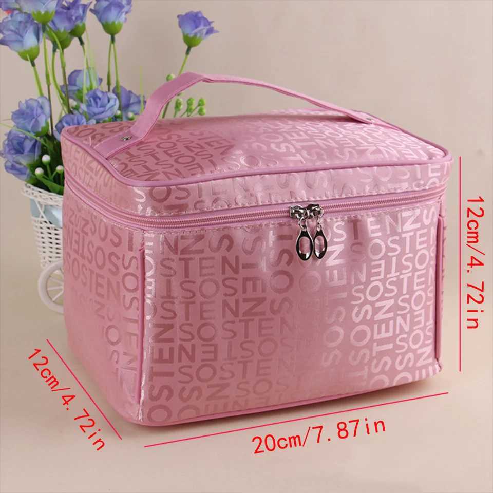2023 New Womens Printing Canvas Makeup Bag Square Travel Portable Storage Bag Makeup Bag W250109