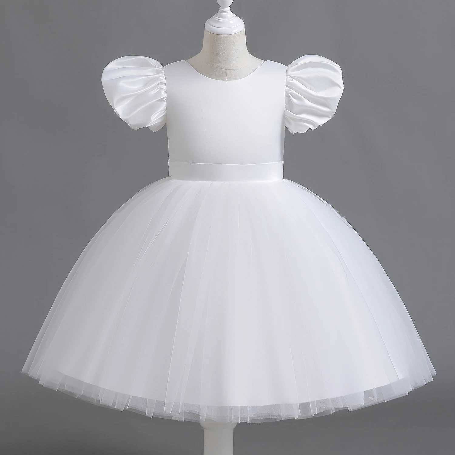 Elegant Kids Flower Girl Dresses for Wedding Children Christmas Dress Princess Puffy Backless Tutu Birthday Par White GownXJ250108