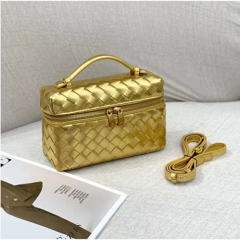 Women's Handmade Woven Box New Design Makeup Handbag 2025 Fashion Shoulder Handheld Crossbody Bag Evening Party Purse