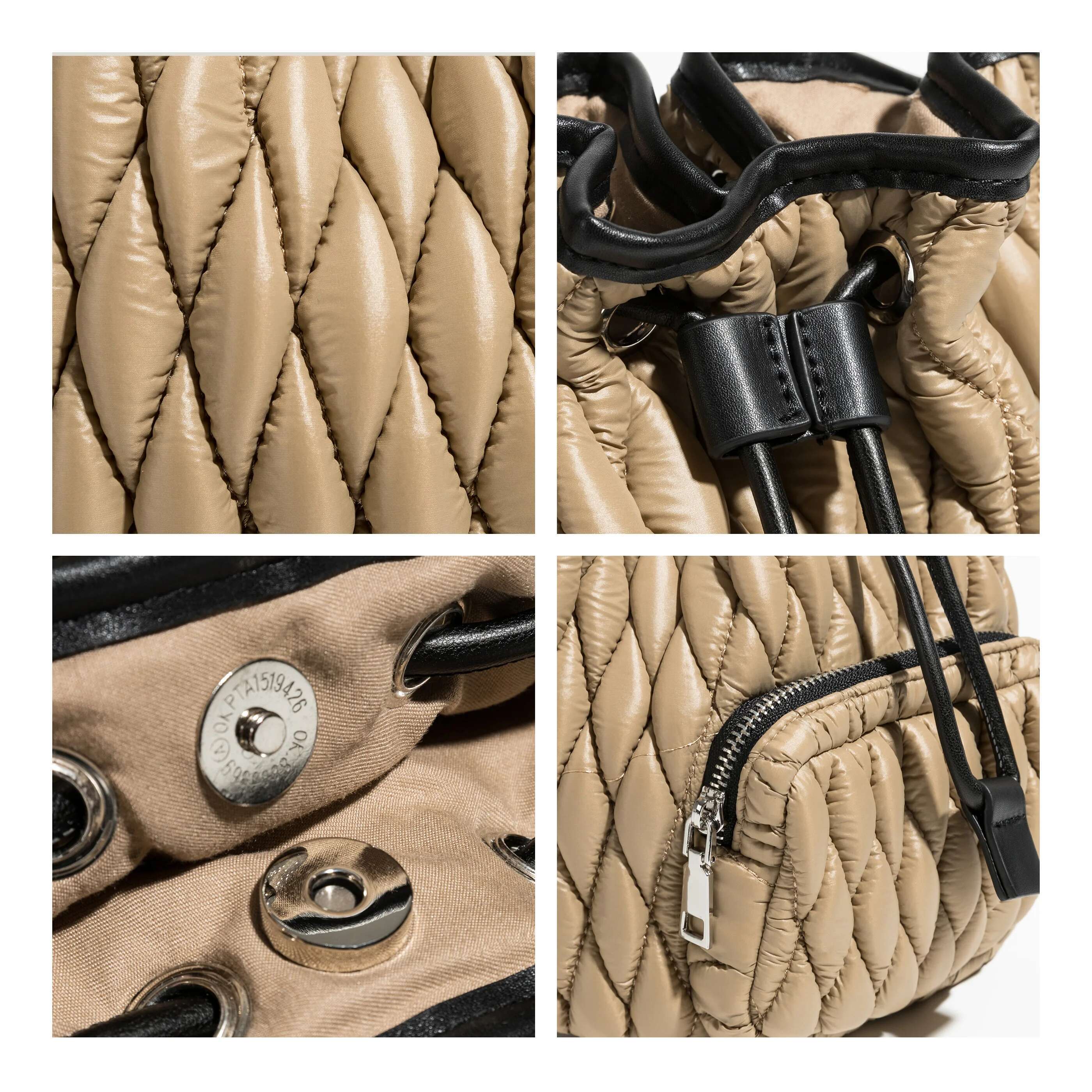Fashion Nylon Quilted Buckets Bag Designer Padded Women Handbags Down Cotton Shoulder Crossbody Bags Casual Small Purses