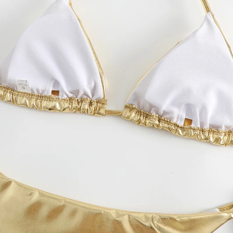 Swimsuit Bronzing Set For Women Sexy Side Tie Bikinis with Durable Gold Finish Bathing Suit Beachwear Ideal for Beach Pool 250106