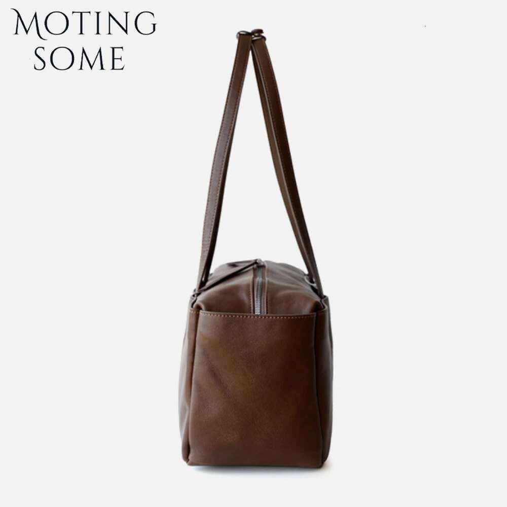 Motingsome Square Bags For Women Shoulder Underarm Bag Retro Saddle Handbag 100% Natural Leather Tote Lady Pouch 2025 New