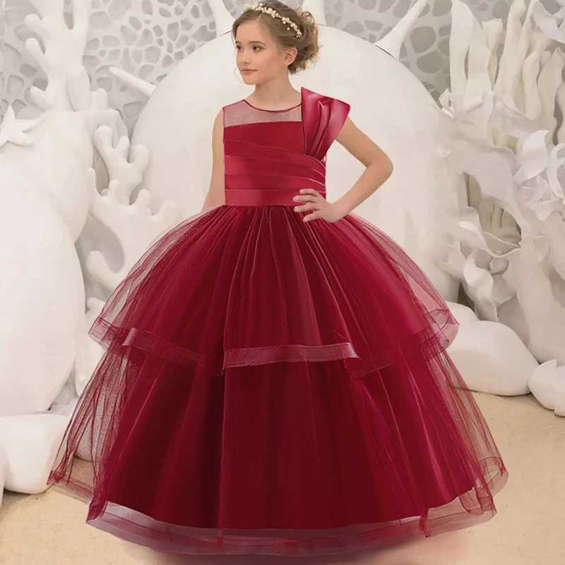 Pageant Long Black Par Dress For Girls Children Costume Evening Princess Dresses Girl Dress Vestidos Wedding Prom Gown 4-14YXJ250108
