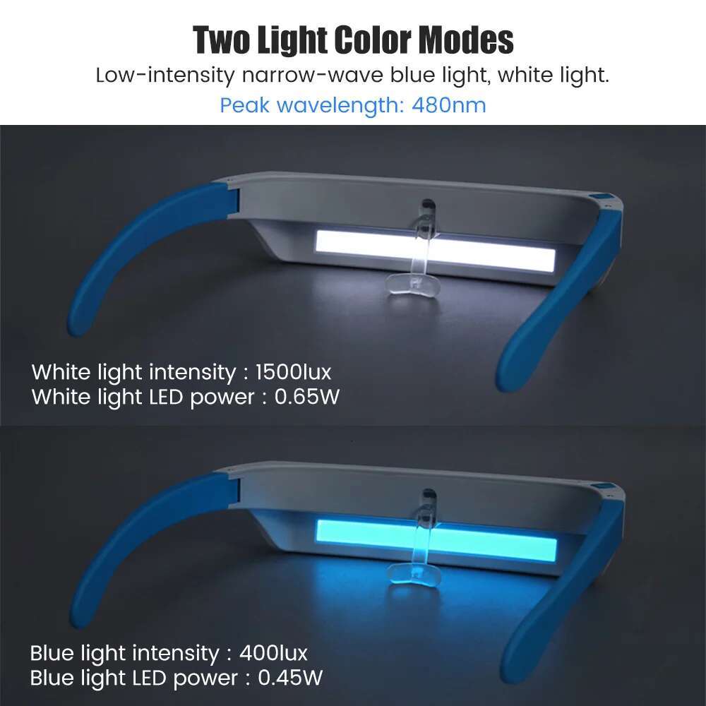 Depression Mood Lamp Wearable Led Light Anti Motion Sickness SAD Therapy Phototherapy Glasses