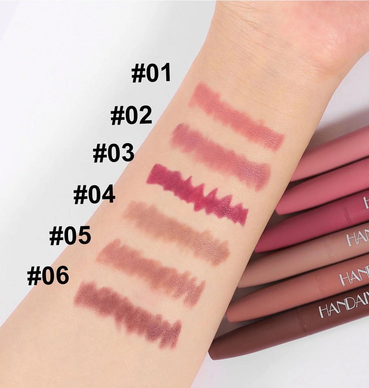 6 Colors Lip Liner Pencil Set Long Lasting Liquid Lipstick Waterproof Plumping Lip Tint Natural Matte Nude Professional Makeup 250108