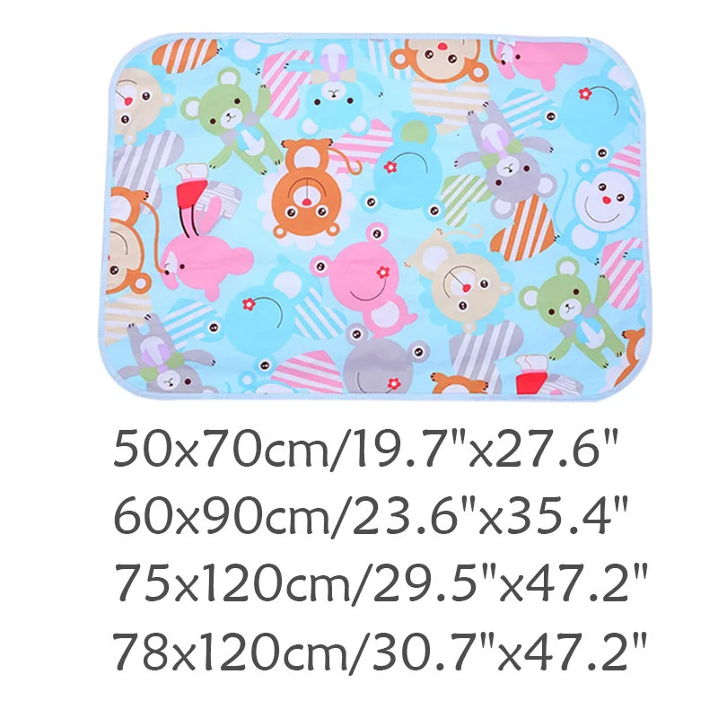 4 Size Baby Changing Mat Cartoon Cotton Waterproof Baby Sheet Changing Pad Table Diapers Urinal Game Play Cover Pet Mattress 250109