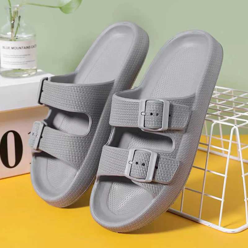 New Arrival Mens adjustable slider summer thick soled non slip platform sandals mens comfortable soft soled beach shoes men T250108