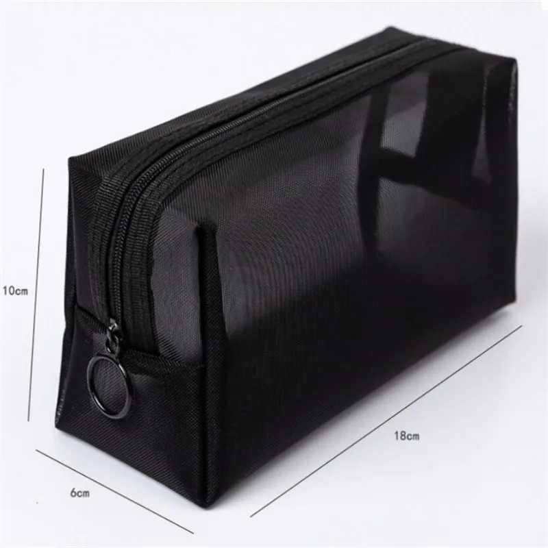 1 Womens Basic Makeup Bag Transparent Travel Organizer Fashion Small Black Makeup Bag Makeup Bag W250109