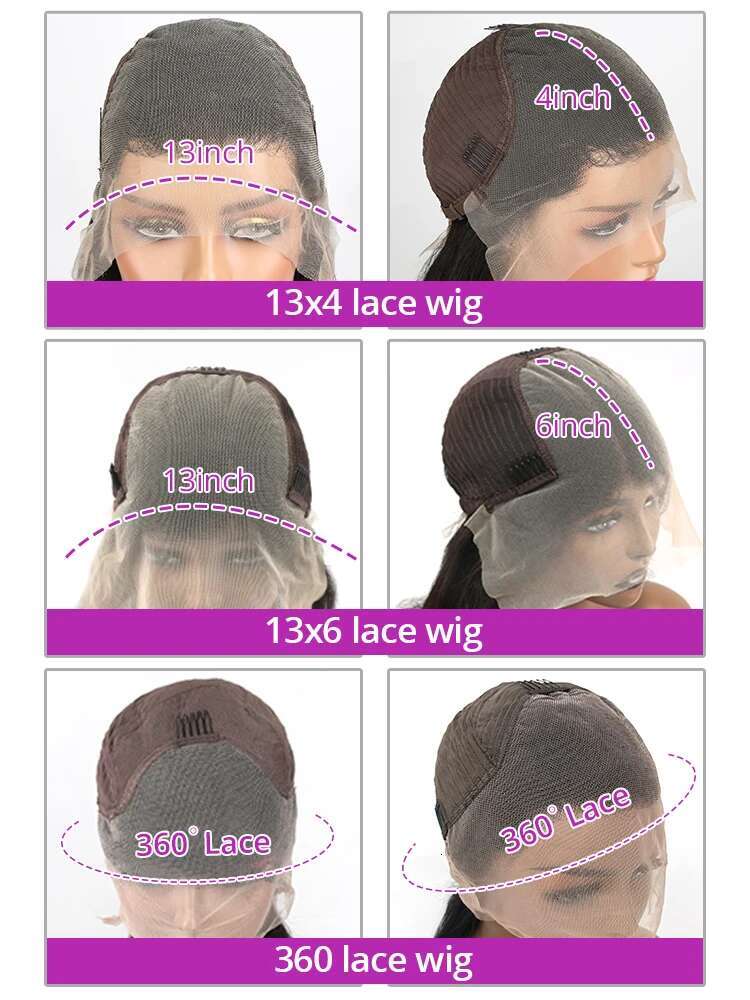 High 300 Density 13X6 13X4 HD Front Human Hair Straight 360 Full Lace Frontal Wig Transparent Wigs For Women 40 42 Inch