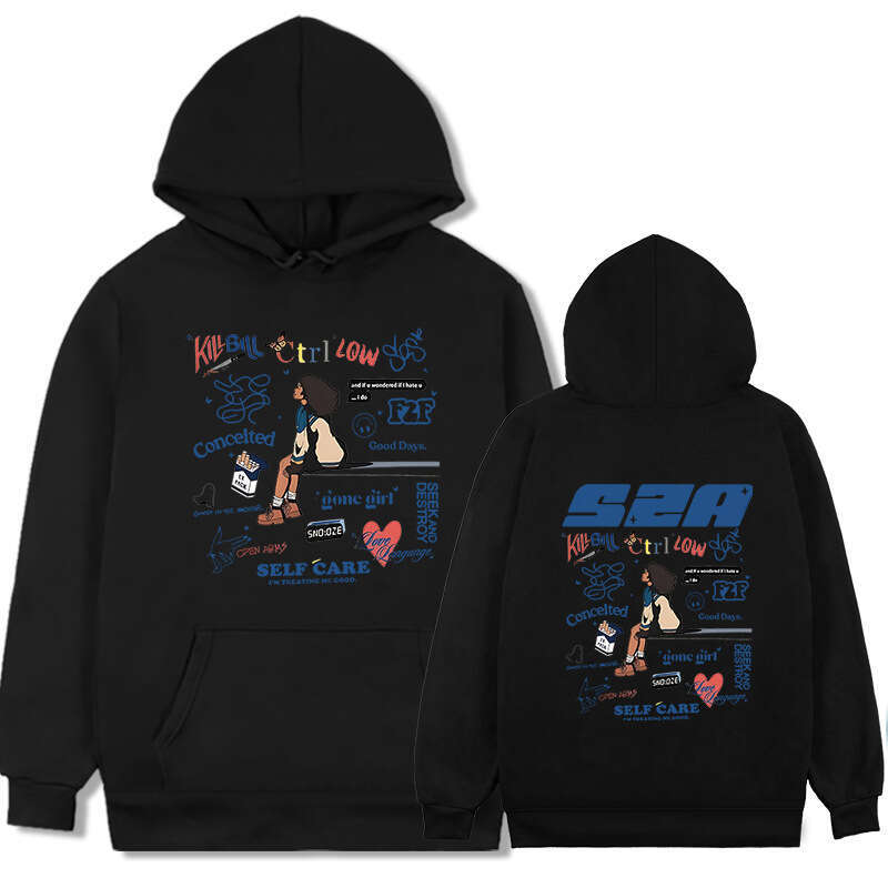 SZA Music Album SOS Print Hoodie Men Women Hip Hop Vintage O