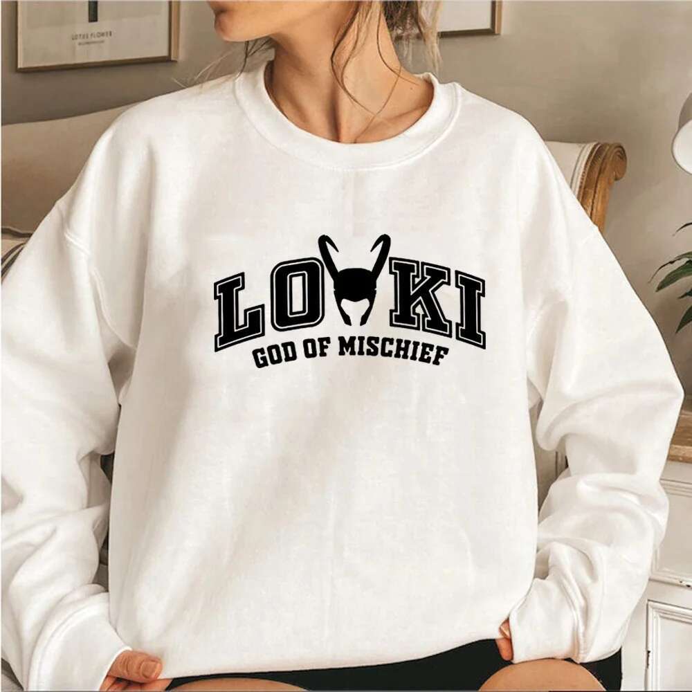 God Of Mischief Sweatshirt Loki Inspired Sweater Unisex Long Sleeve Crewneck Sweatshirts Graphic Hoodies Superhero Pullover