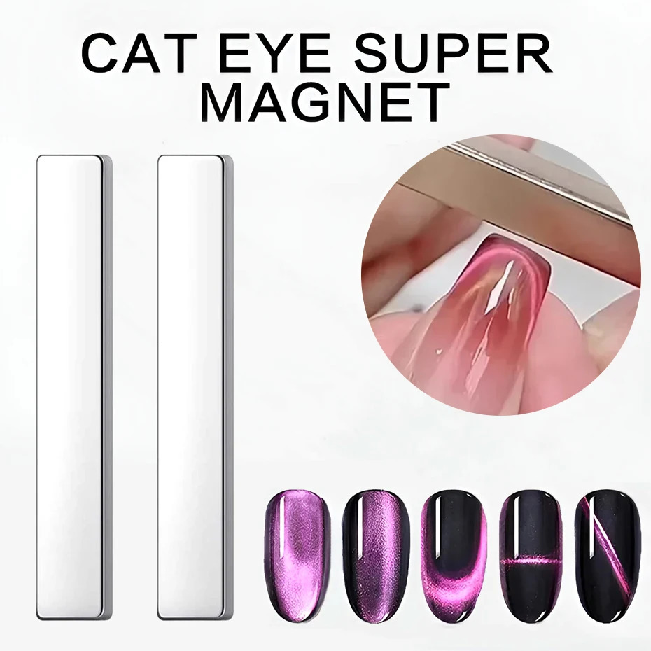 2pcs Multi Functional Nail Art Magnet Stone Pattern Absorbing Nail Gel 3D Cat Eye Crystal Magnetic Bar Nail Enhancement Tool 250107