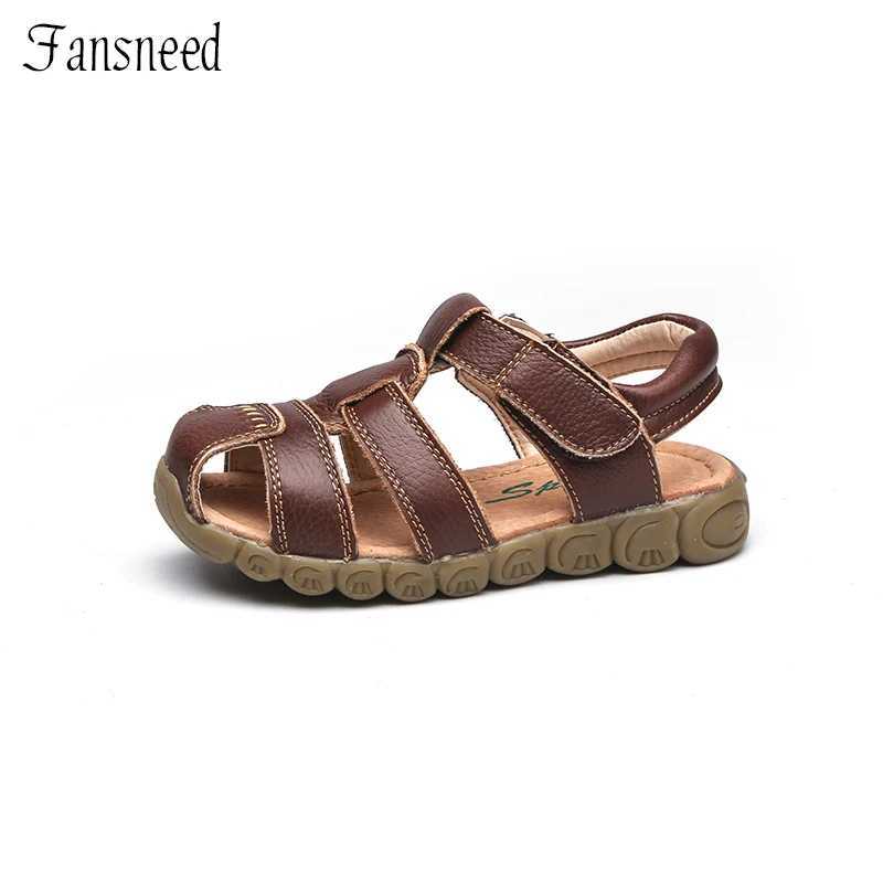 Childrens Shoes Summer Sandals Genuine Leather Beach Sandals for Boys and Girls Cowboy Backrest Childrens Shoes W250108