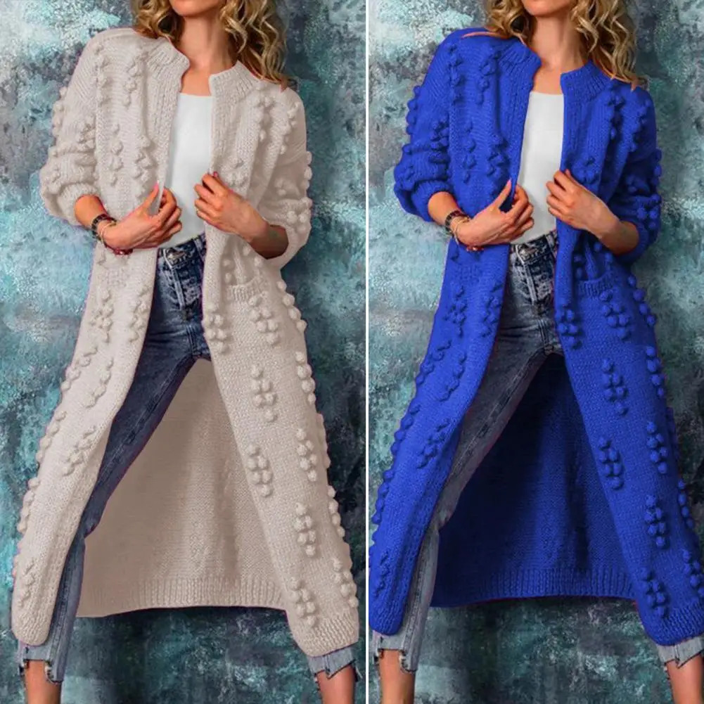 Women Solid Color Loose Thick Warm Sweater Cardigan Ladies Spring Autumn V Neck Knitted Coat Female Casual Tops 250106
