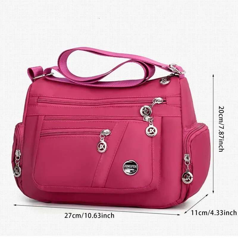 Fashion Women Single Shoulder Crossbody Casual Handbags Messenger Bag Waterproof Nylon Case