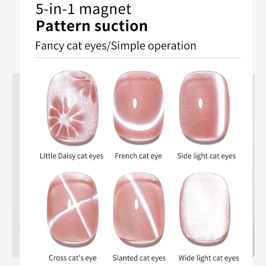 5 in 1 Nail Art Magnet Stick With Sleeve Cat Magnetic Gel for Nail Gel Polish Line Strip Multi-function Magnet Board Nail Tools 250107