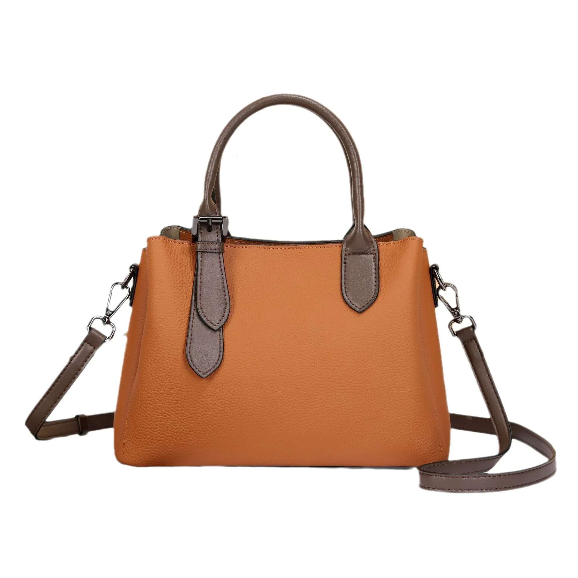 2025 Single Shoulder Layer Cowhide Color Leather Handbag Women Carrying Women's Fashion Commute Designer Bag
