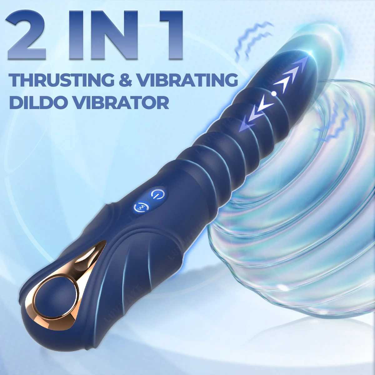 2025 Thrusting Vibrator G Spot Vibrator Anal Dildo with 10 Vibrating 3 Thrusting Liquid Silicone Vaginal Massage Clitoris Stimulator
