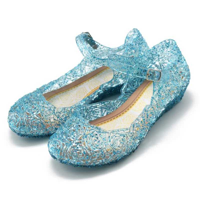Elsa Costumes Flats Shoes Snow Queen Princess Birthday Sandals W250108