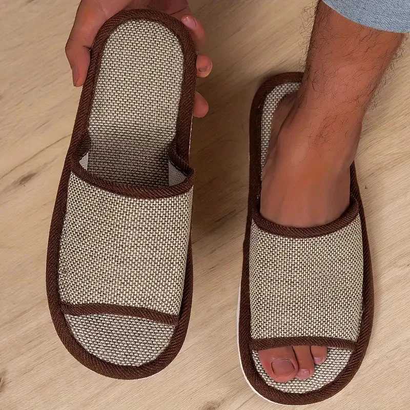 New Arrival Home Linen Sliding Block Mens Couple Soft Thick Bottom Indoor Anti slip Breathable Hemp Rope Sliding Block Japanese Shoes Sliding Block T2