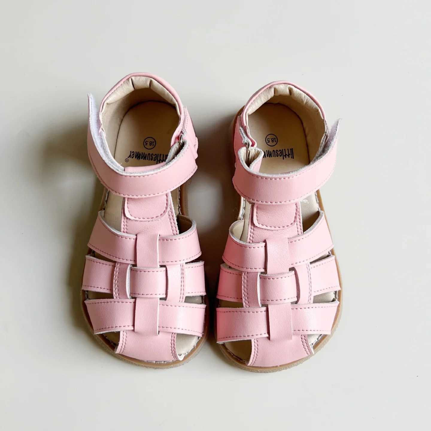 High qu cowhide summer close-up shoes childrens sports sandals real leather birds nest baby shoes girls beach sandals W250108