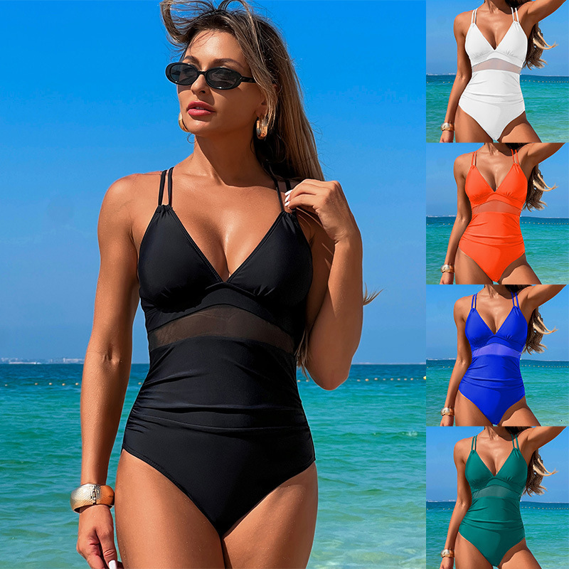 New 2025 hot spring one-piece women's high-end feeling Huludao swimsuit style