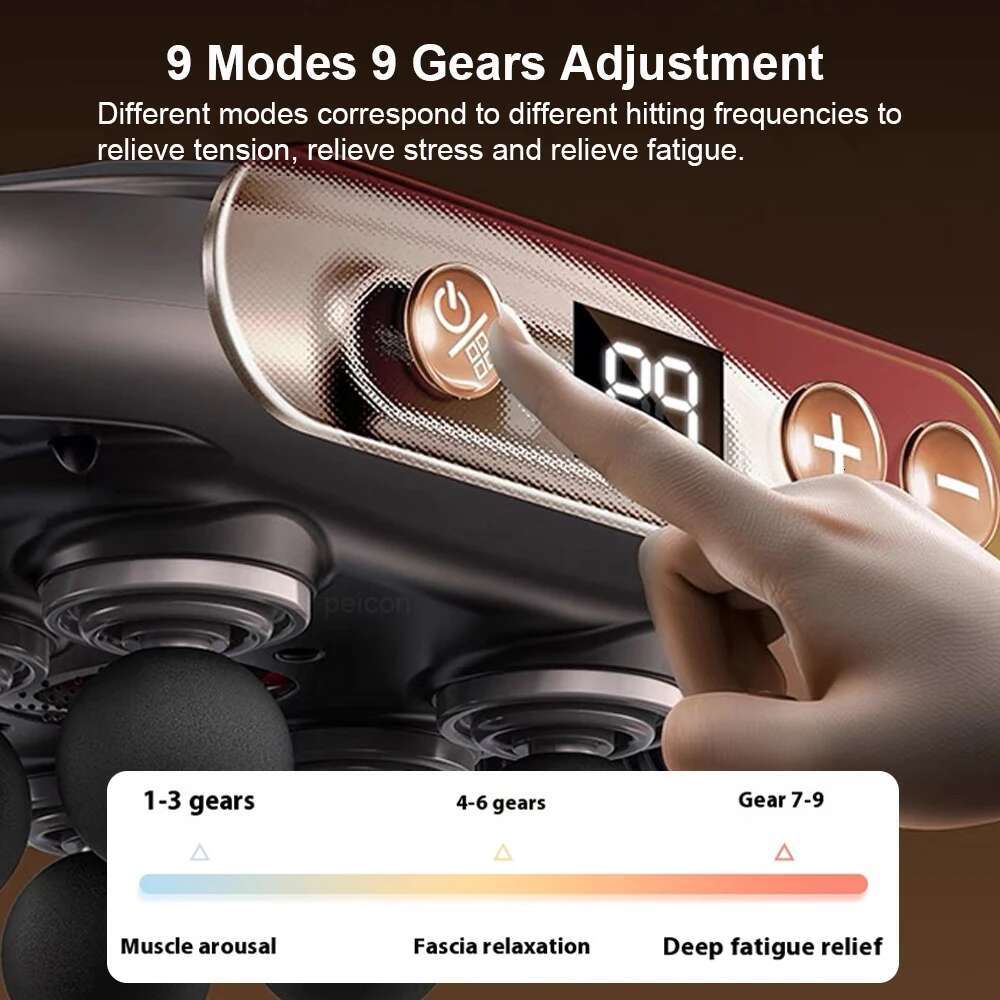Muscle Massager High Frequency Back Waist hine Six-head Body Shoulder Professional Fascia Massage Gun