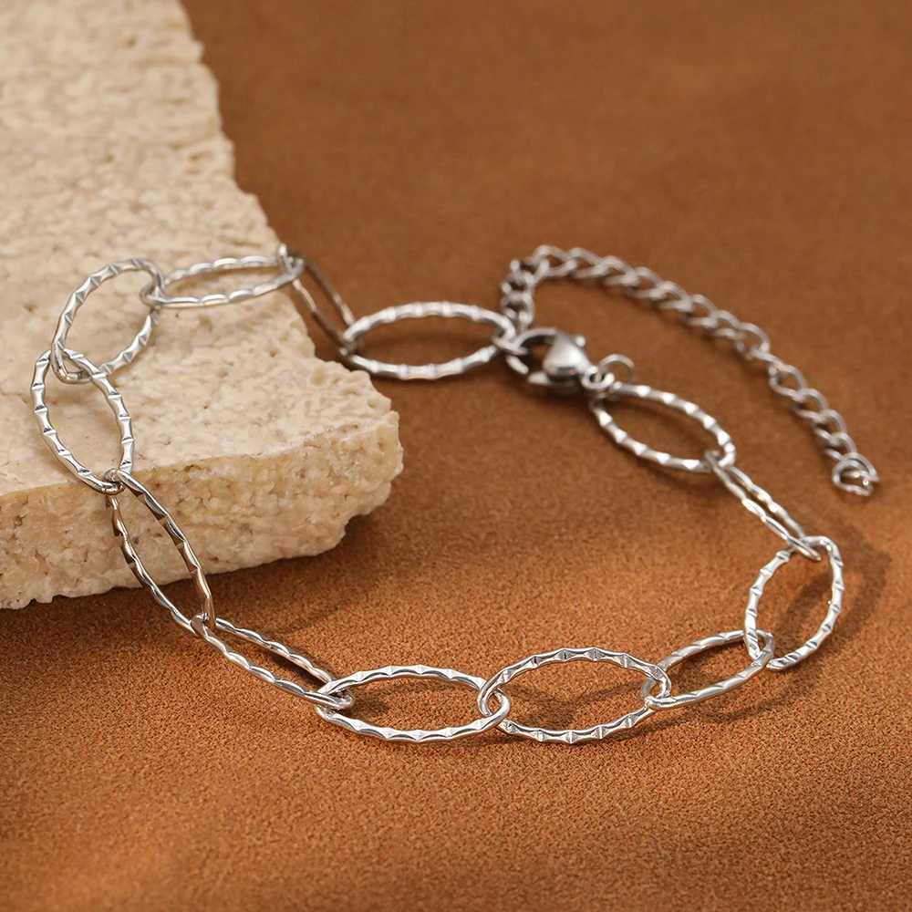 Stainl Steel Bracelets Elliptical O-Ring Chain Minimalist Classics Bracelet For Women Jewelry Everyday Wear Beautiful GiftsXJ250109