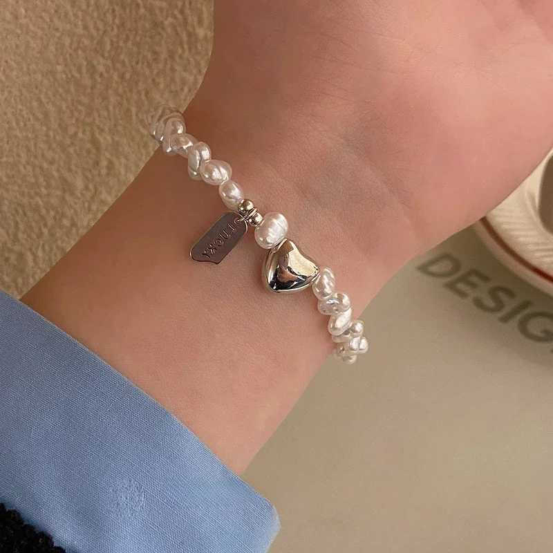 New 925 Sterling Silver Bracelet Pearls Knots Bracelet for Women Fashion Heart Pearls Bracelet Luxury Jewelry Accories GiftXJ250109
