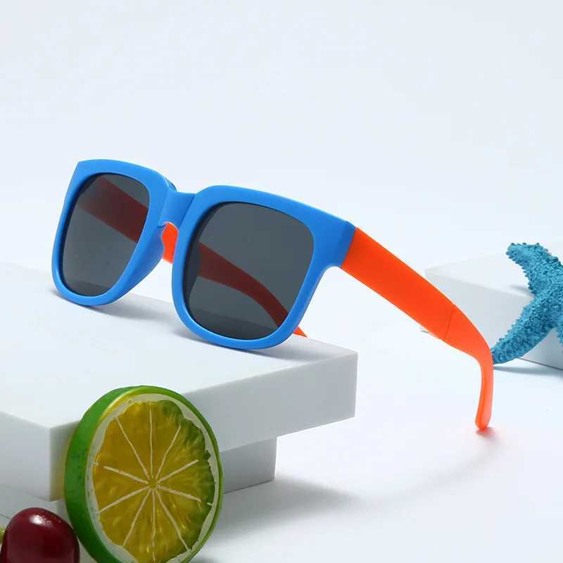 Colorful Folding Sunglasses Outdoor Childrens Sunglasses Boys and Girls Brand Design Square Glasses Child Protection Uv400 W250109