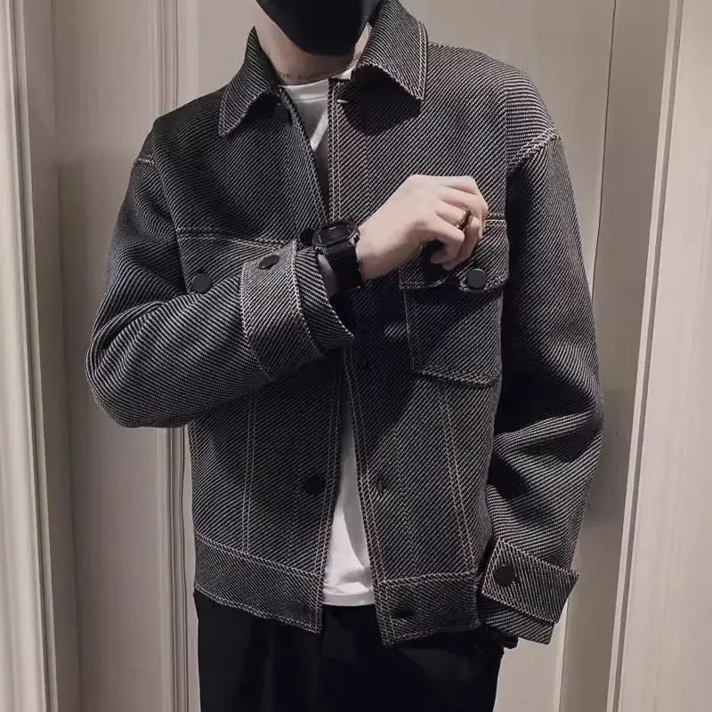 Casual High Quality Man Coat Korean Reviews Many Stylish Cargo Jacket for Men Fast Delvery Original s Vintage Trendy In 250107