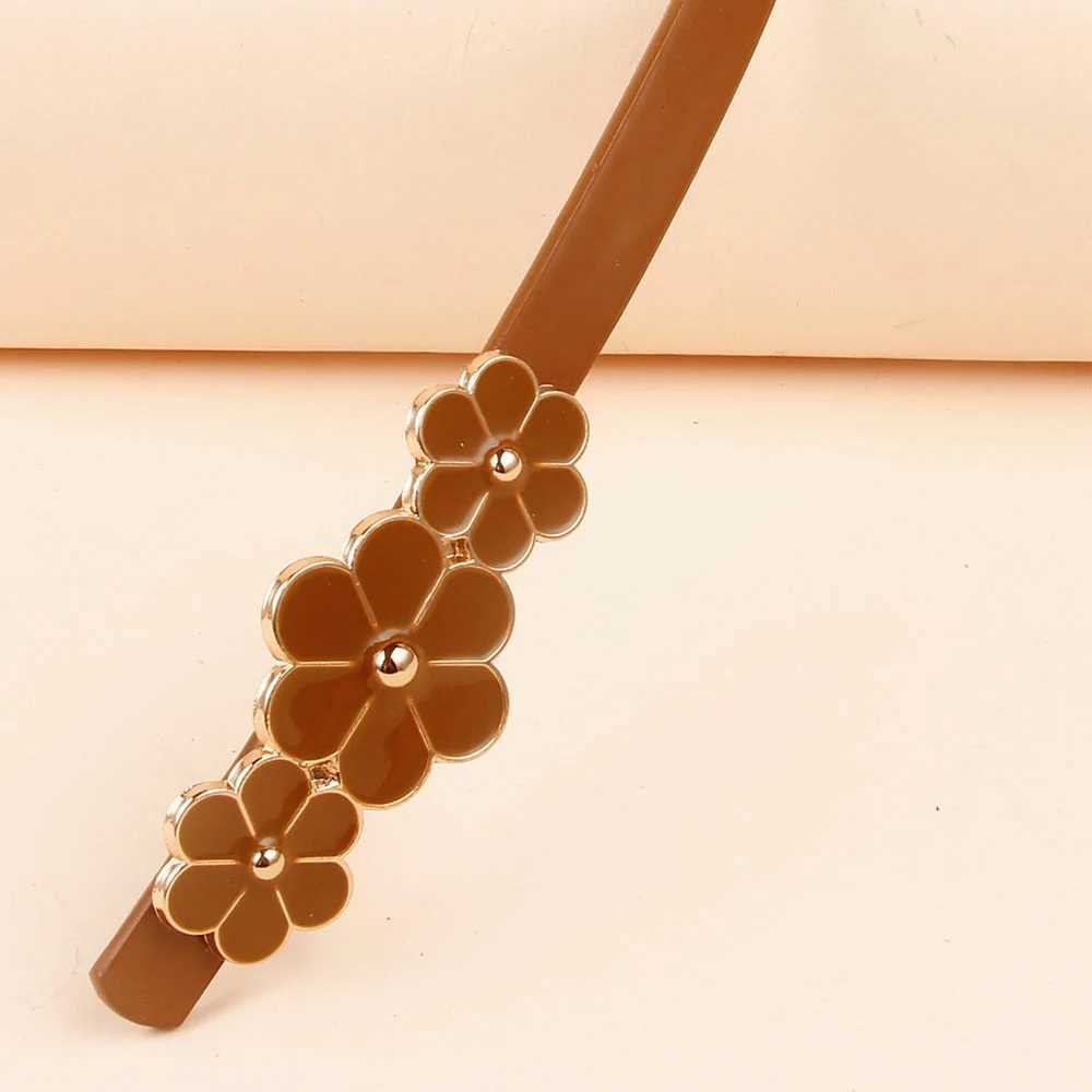 Womens waist belt fashionable thin decorative dress daisy black and white summer W250109