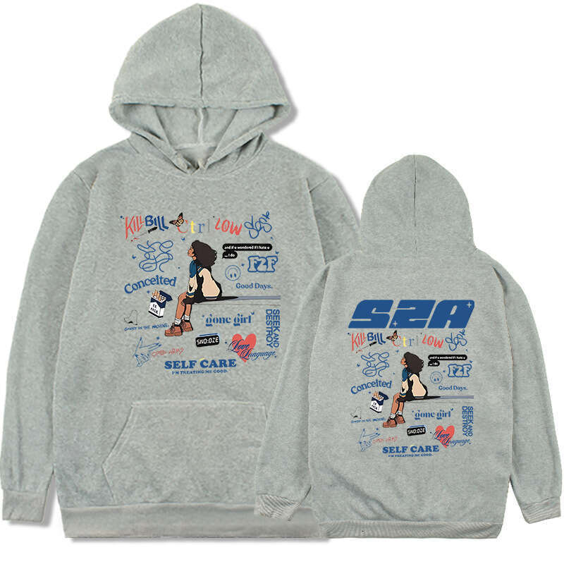 SZA Music Album SOS Print Hoodie Men Women Hip Hop Vintage O